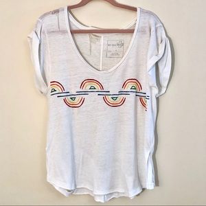 🌈WE THE FREE-FREE PEOPLE DISTRESSED RAINBOW TEE🌈